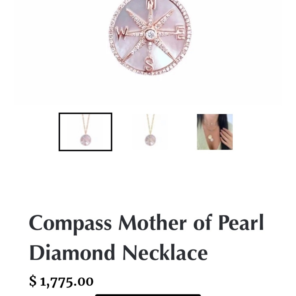 New! 14k and diamond compass pendant